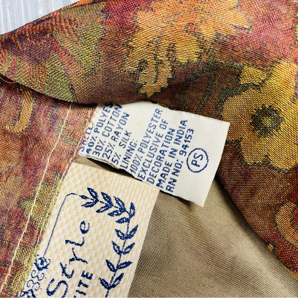 Life Style Artsy Patchwork Button Front Jacket Pe… - image 4